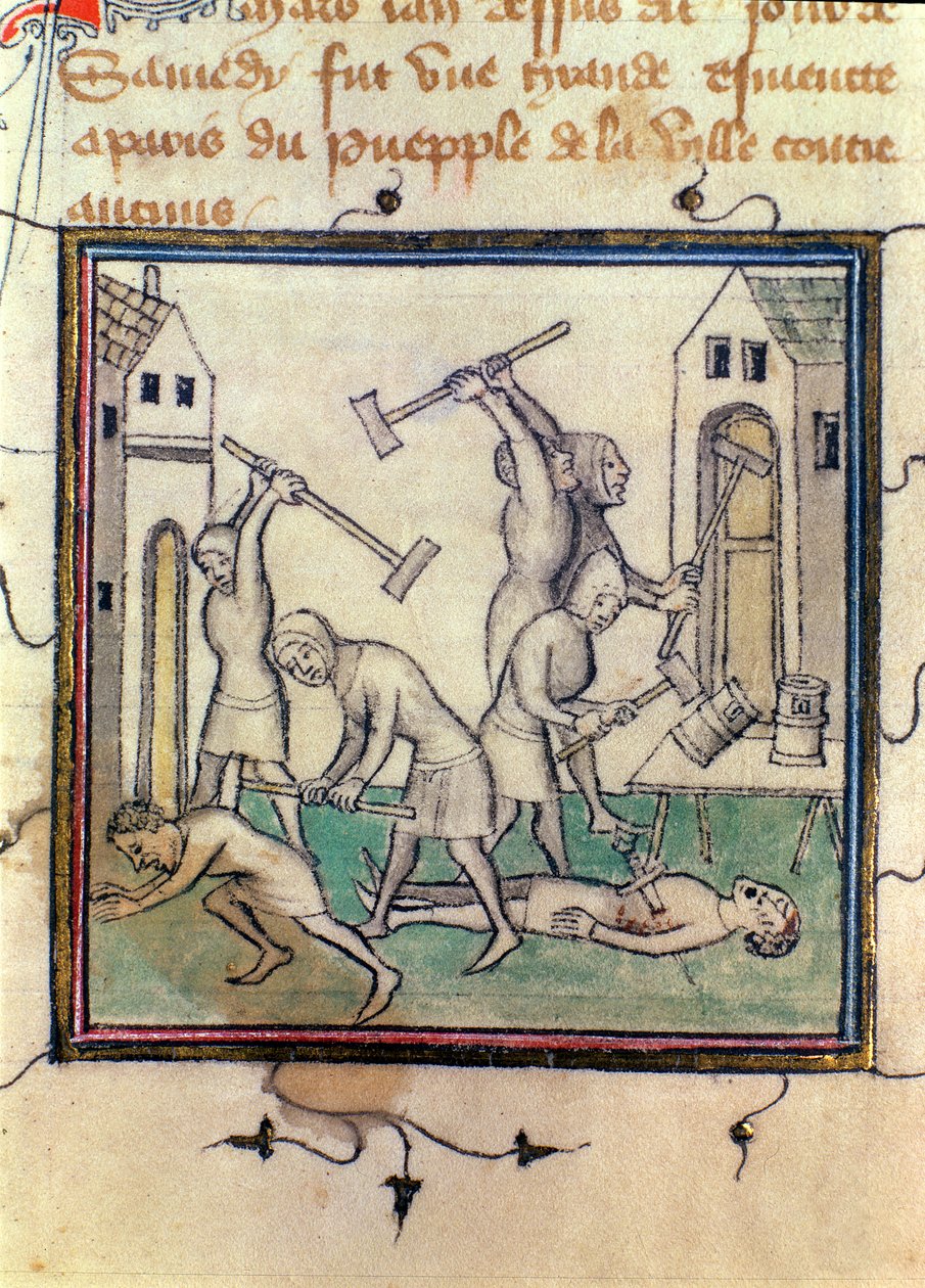 Mallotini podczas buntu 1382 r., XIV-XV w. autorstwa French School