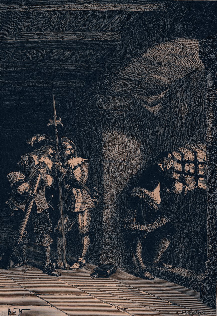 Człowiek w żelaznej masce, z "Historii Francji (tom IV)" Guizota (rycina) autorstwa French School