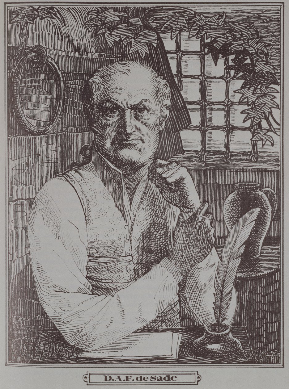 Markiz de Sade (1740-1814) w więzieniu autorstwa French School