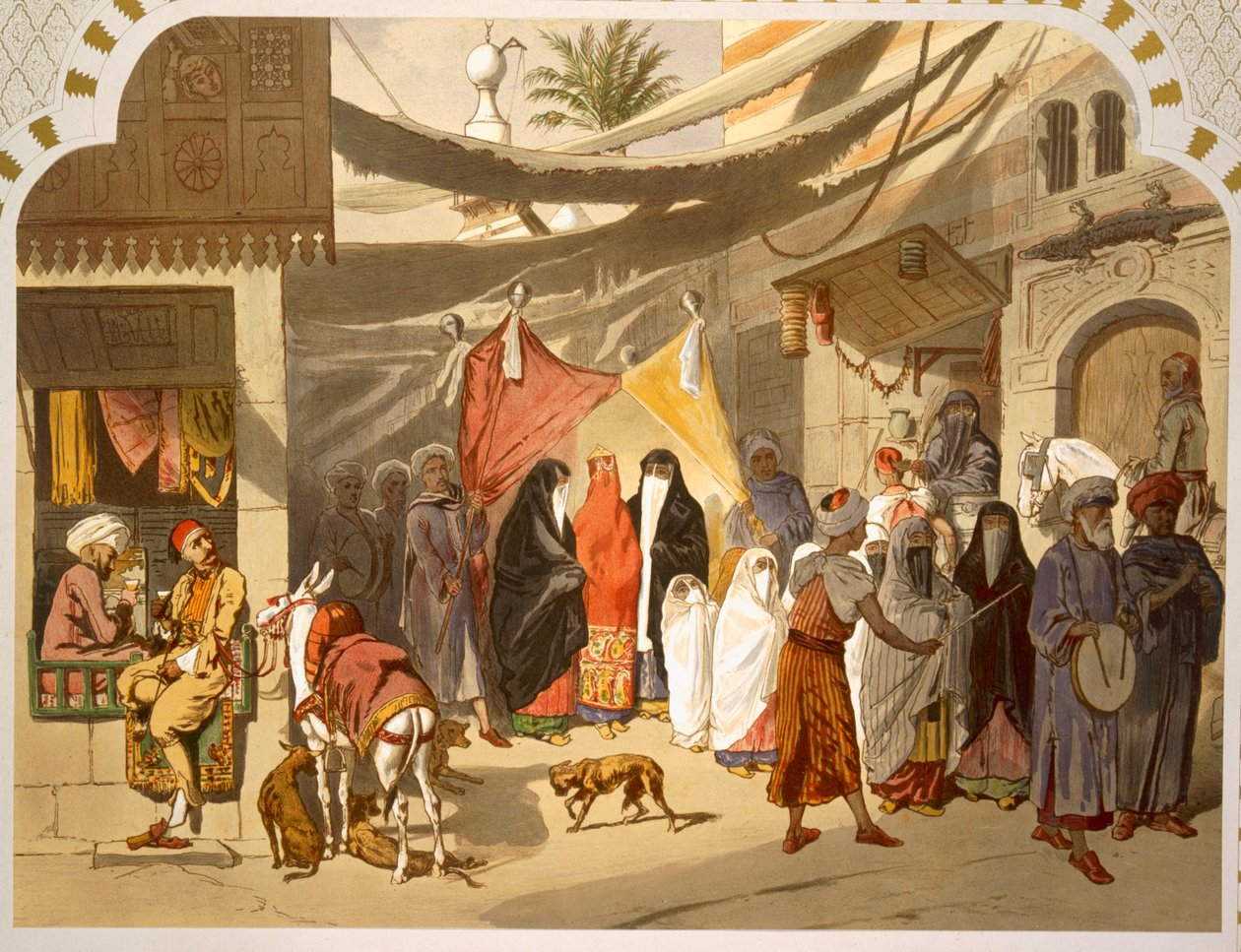 Małżeństwo Araba w Kairze, 1860 autorstwa French School