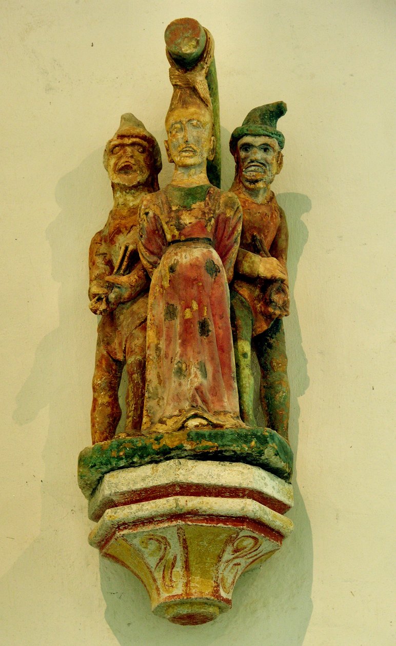 Męczeństwo św. Apollina (kamień polichromowany) autorstwa French School