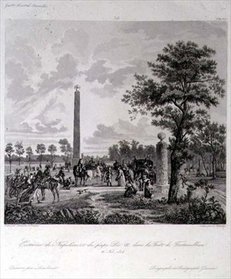 Spotkanie Napoleona z papieżem Piusem VII w lesie Fontainebleau, sztych. A. Lipiński, 26 listopada 1804 (ryc.) autorstwa French School