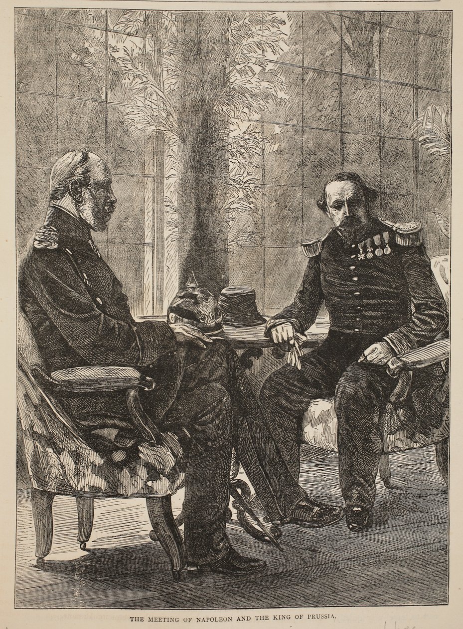 Spotkanie Napoleona z królem pruskim, wrzesień 1870, ilustracja z Cassells History of the War between France and Germany, 1870-1871 autorstwa French School