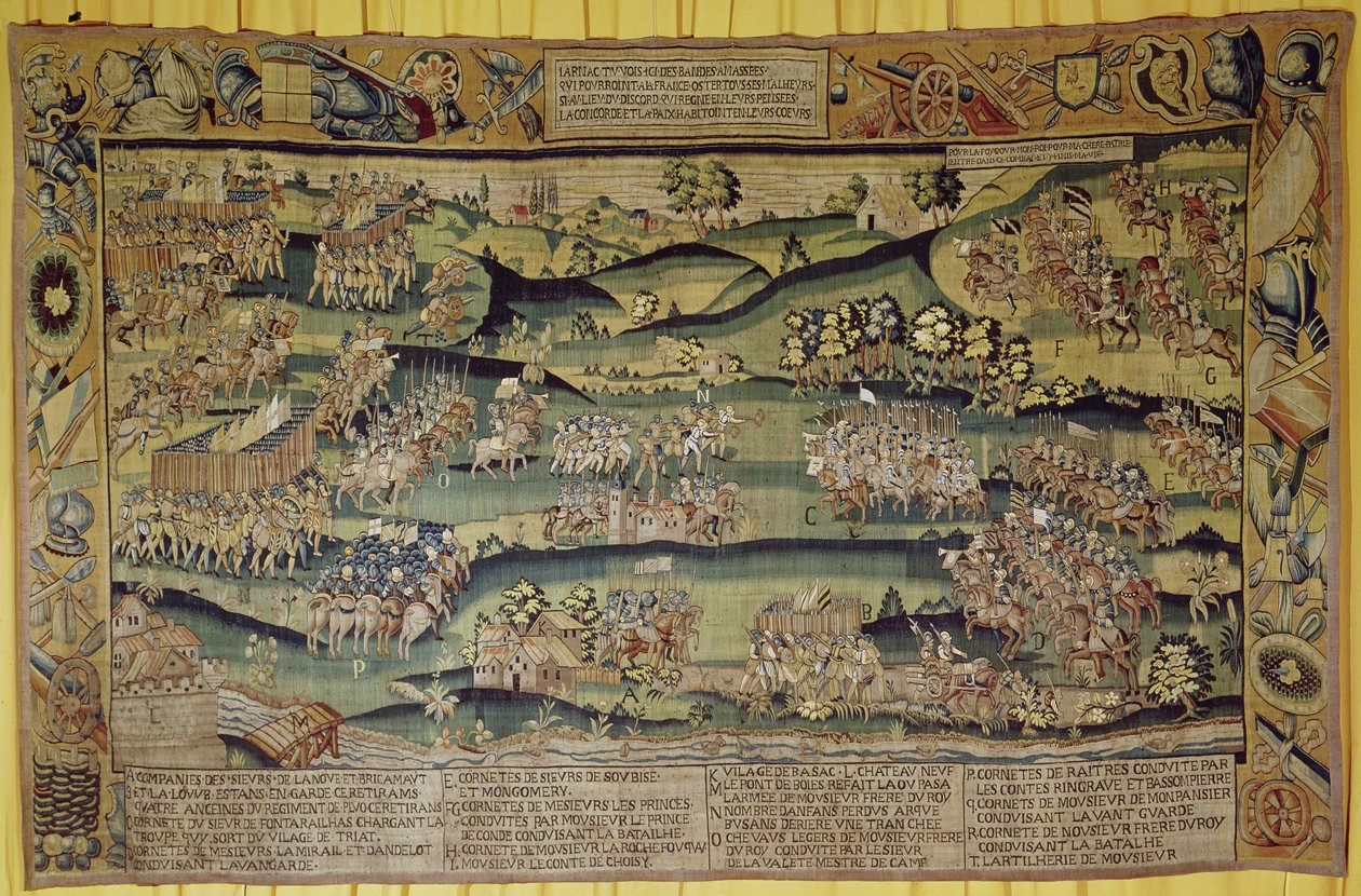 Spotkanie dwóch armii w bitwie pod Jarnac, 13 marca 1569 autorstwa French School