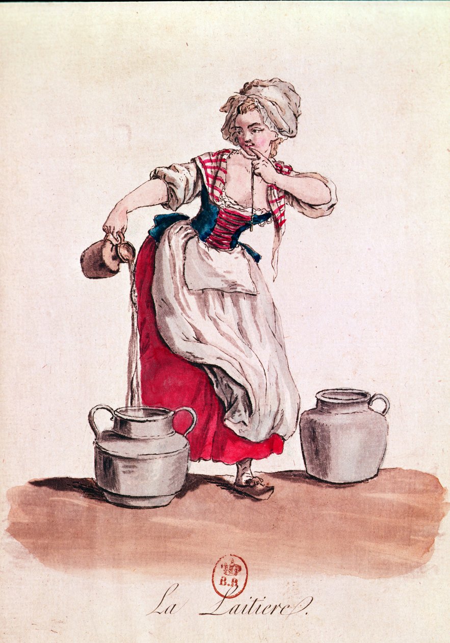 Mleczarka, 1785 (kolor grawerowany) autorstwa French School