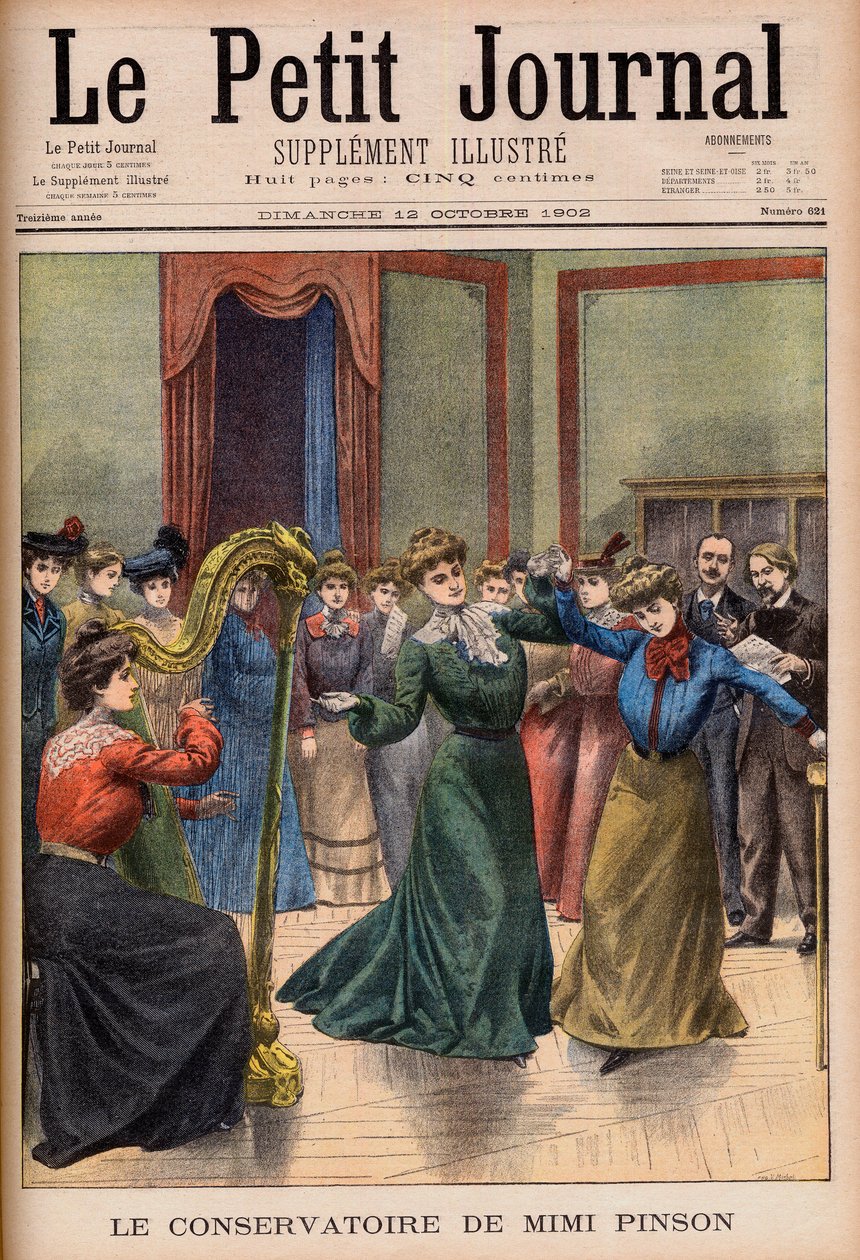 Szkoła muzyki i tańca Mimi Pinson. Konserwatorium Mimi Pinson. Ilustracja do Le petit Journal autorstwa French School