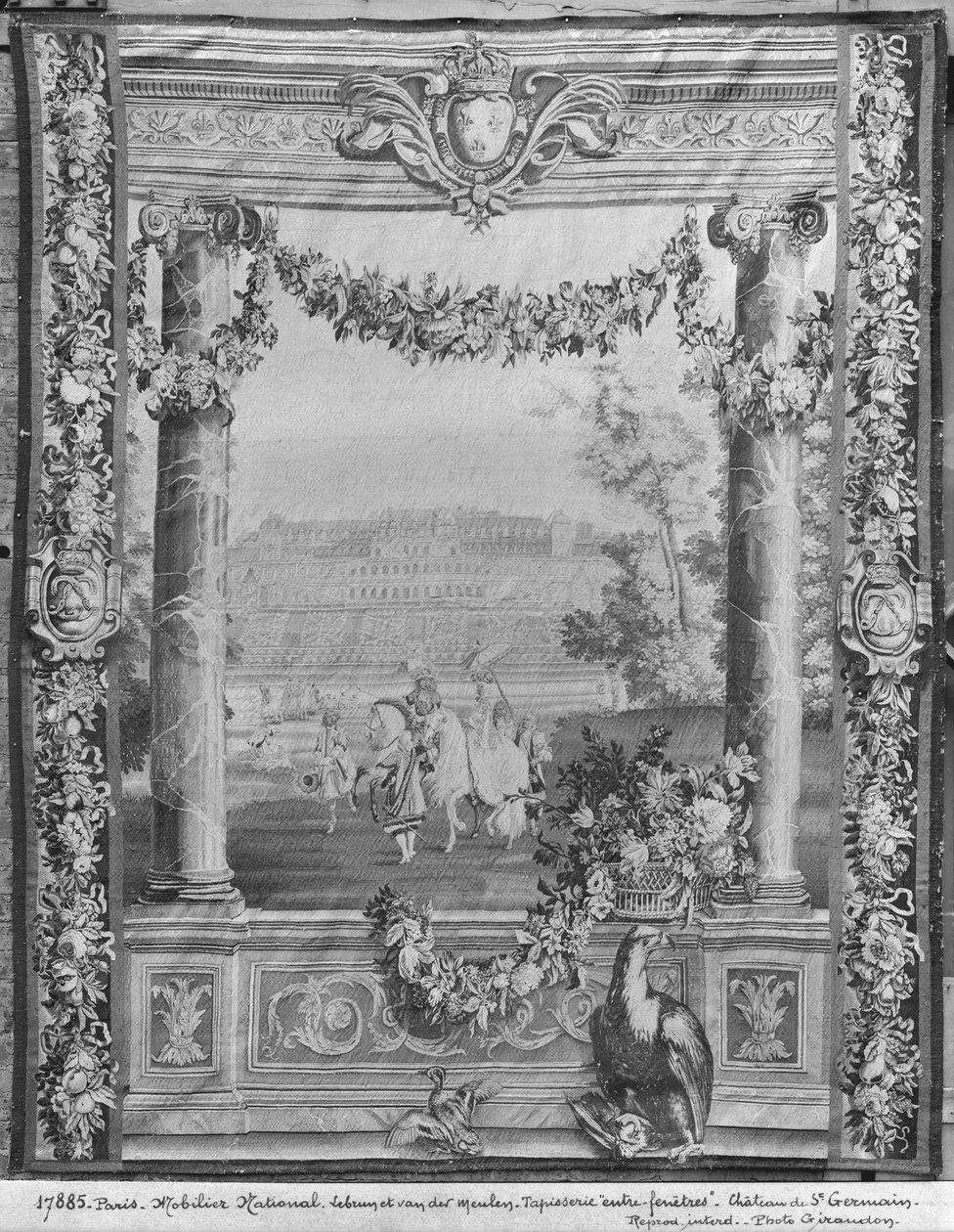 Gobelin Months lub Royal Residences, Chateau Saint-Germain-en-Laye, ok. 1676-80, Fabryka Gobelinów (patrz także 391187) autorstwa French School