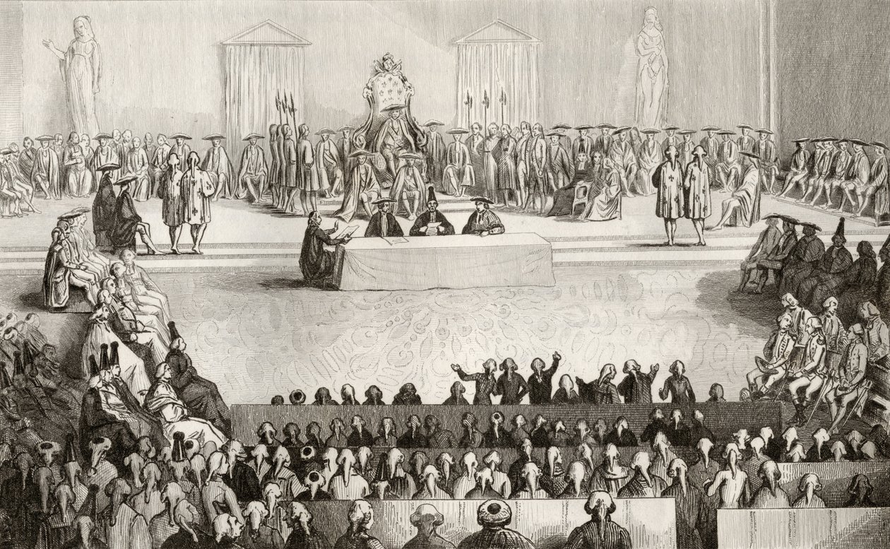 Zgromadzenie Narodowe za Ludwika XVI (1754-93) z „Histoire de France” Colarta, wydana ok. 1840 r. autorstwa French School