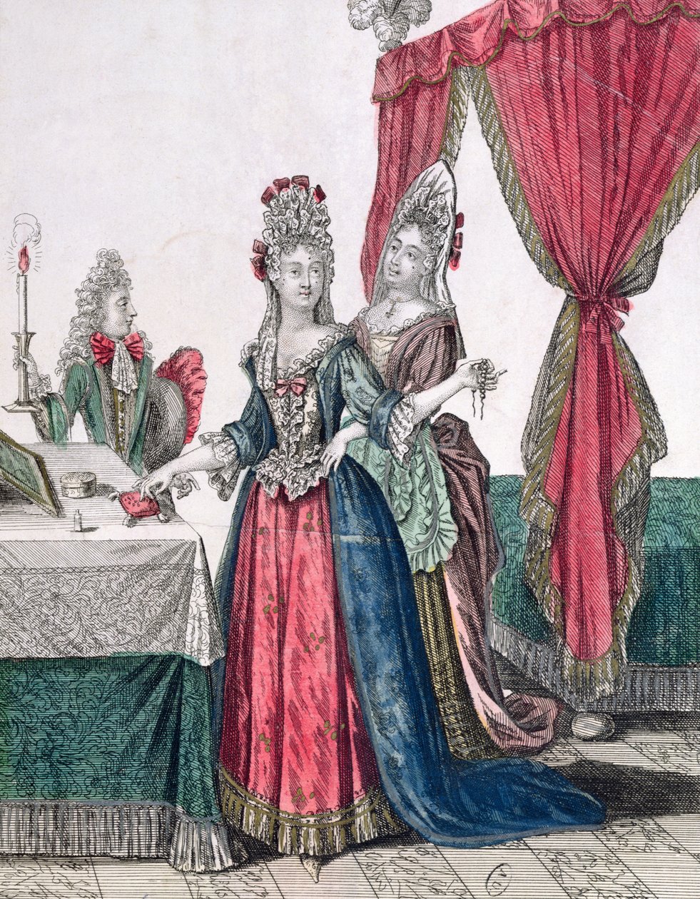 Noc, Pani kładąca się spać, II poł. XVII w. (kolorystyka) autorstwa French School