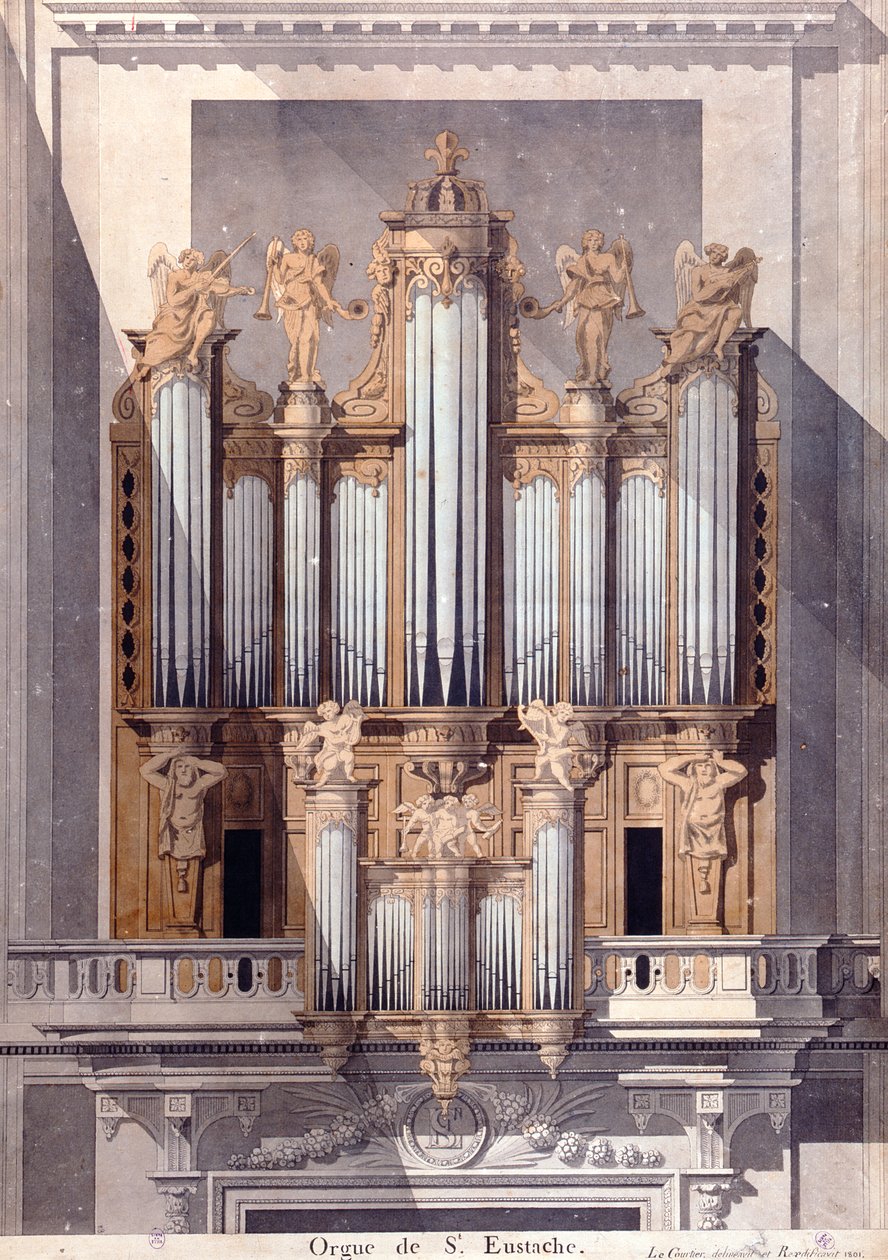 Organy Saint-Eustache, 1801 (wc na papierze) autorstwa French School