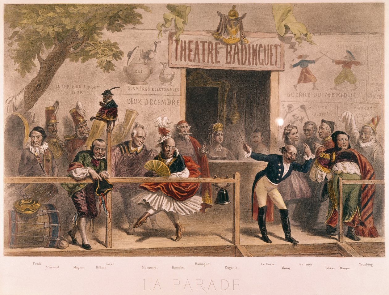 Parada, karykatura Napoleona III i jego dworu (1808-73), z La Menagerie Imperiale, c.1870 autorstwa French School