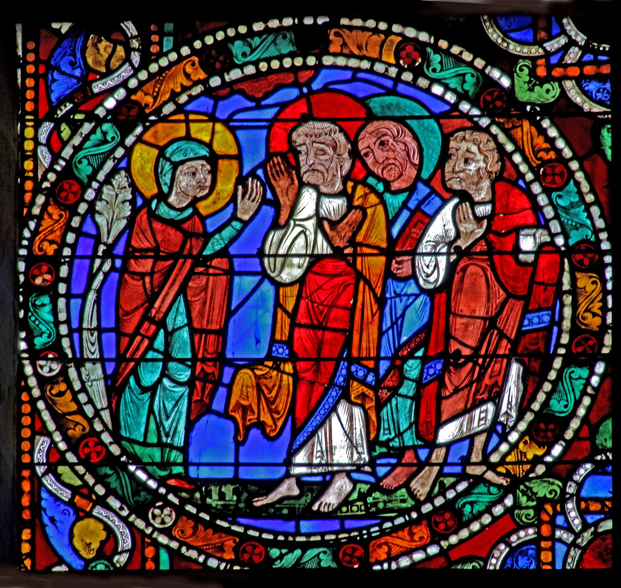 Okno Męki: Zmartwychwstanie: Maria Magdalena mówi innym (w51) autorstwa French School