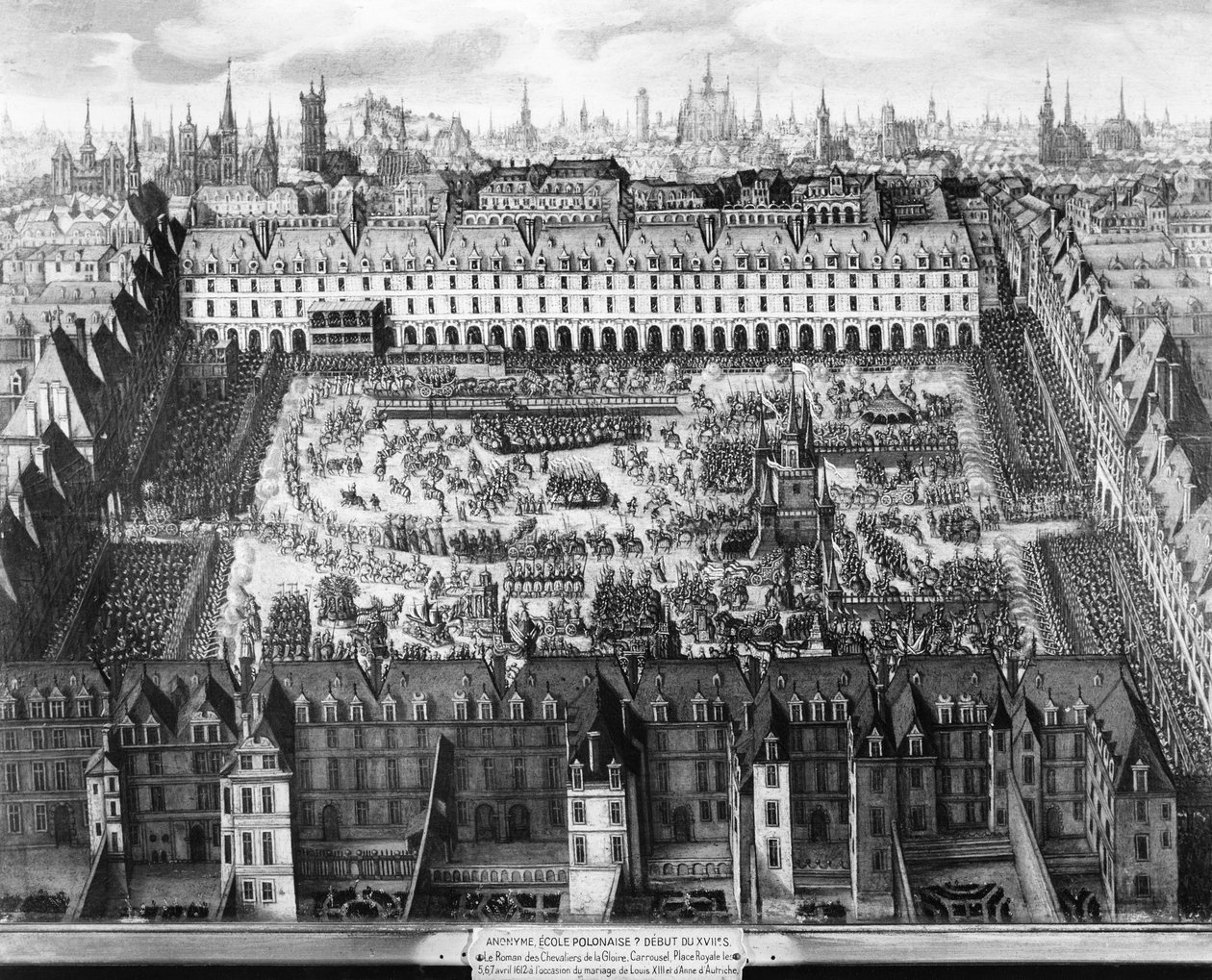 Place Royale i karuzela w 1612 r. (rycina) autorstwa French School