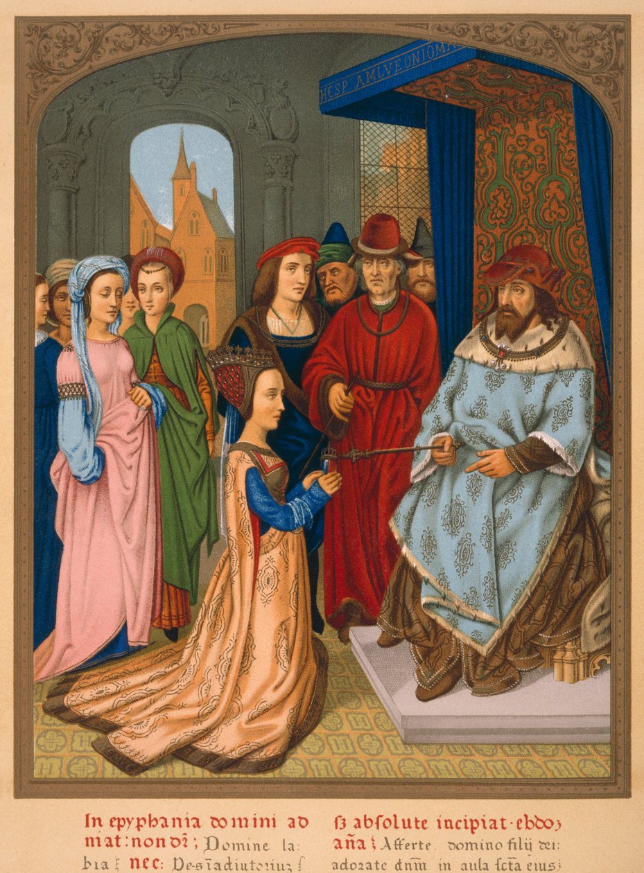 Królowa Saby przed Salomonem autorstwa French School