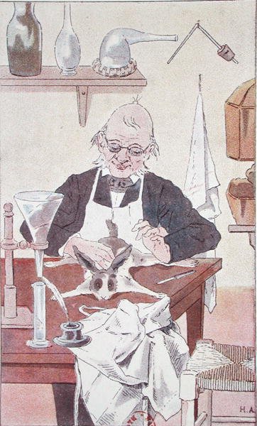 Królik i mędrzec z „Pour les Grands et les Petits” Charlesa Richeta (1850-1935) Paryż autorstwa French School