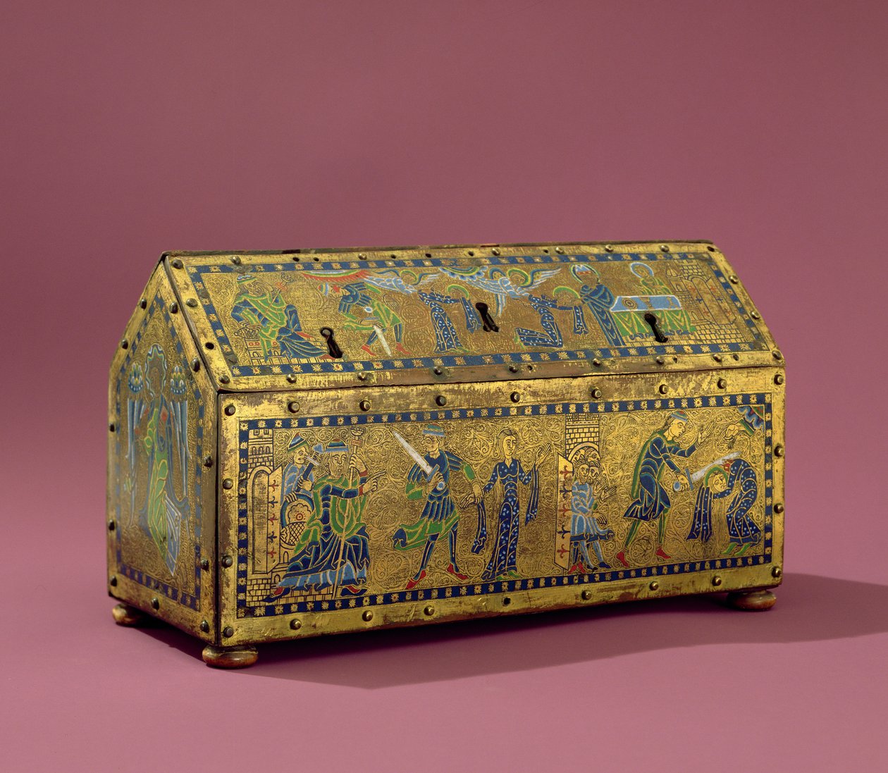 Relikwiarz św. Walerii, Limoges, ok. 1170 (miedź i emalia) autorstwa French School