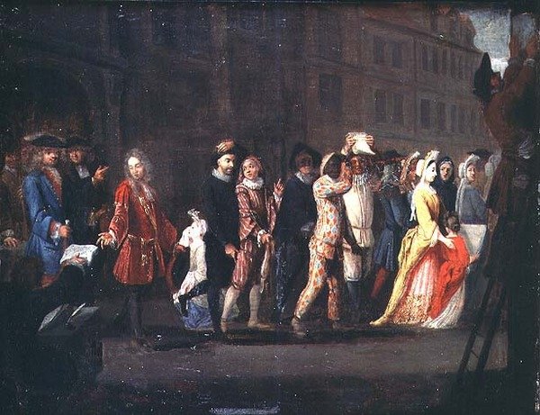 Powrót komedii po stłumieniu komedii włoskiej, 1697 autorstwa French School