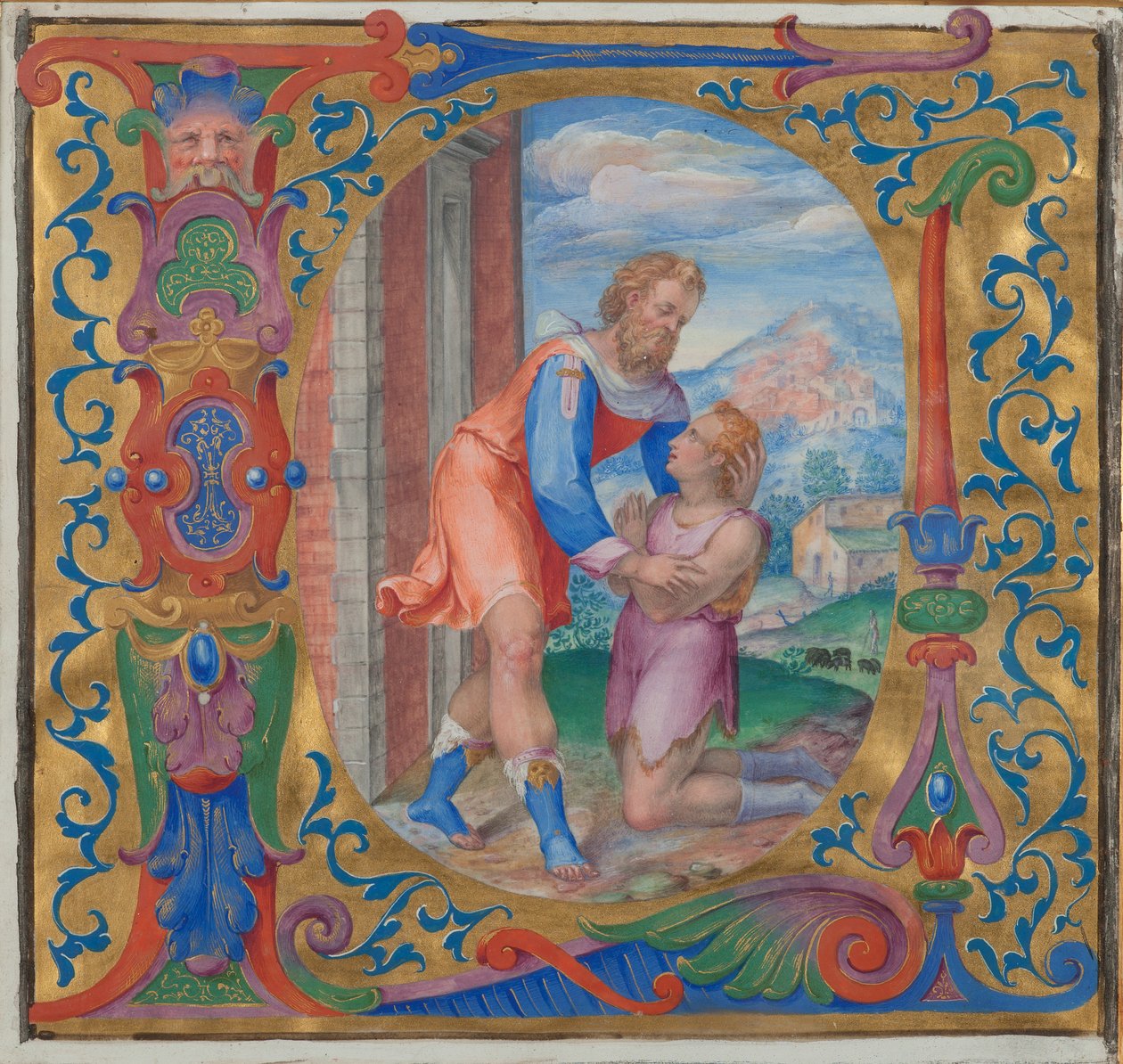 Powrót syna marnotrawnego (tempera na welinie) autorstwa French School