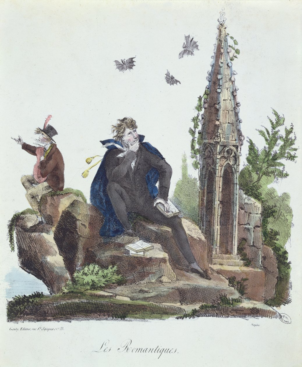 Romantycy, ryty przez Montoux i Cheyere, 1830 autorstwa French School