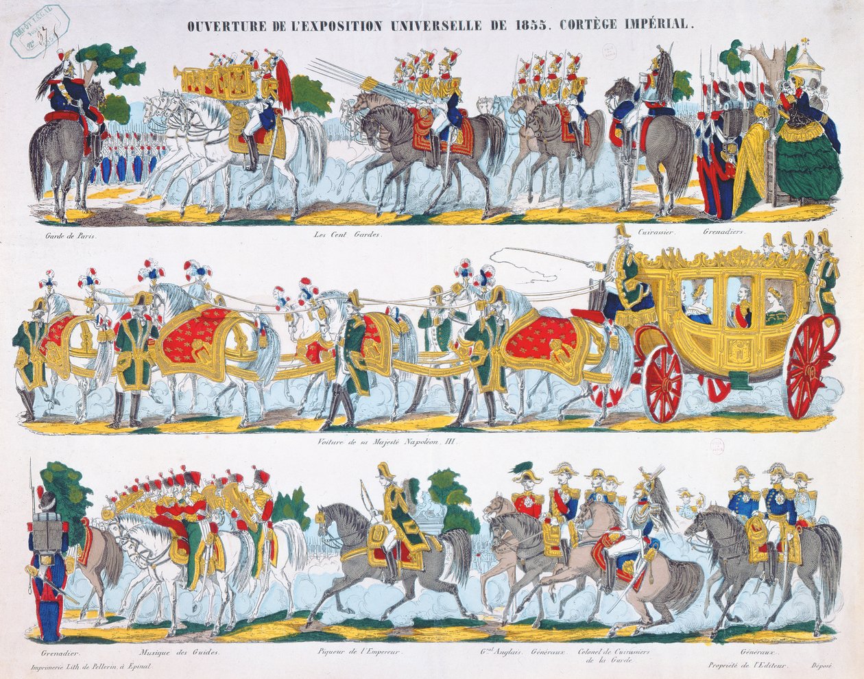Orszak Królewski na inauguracji Wystawy Powszechnej w 1855 r. autorstwa French School