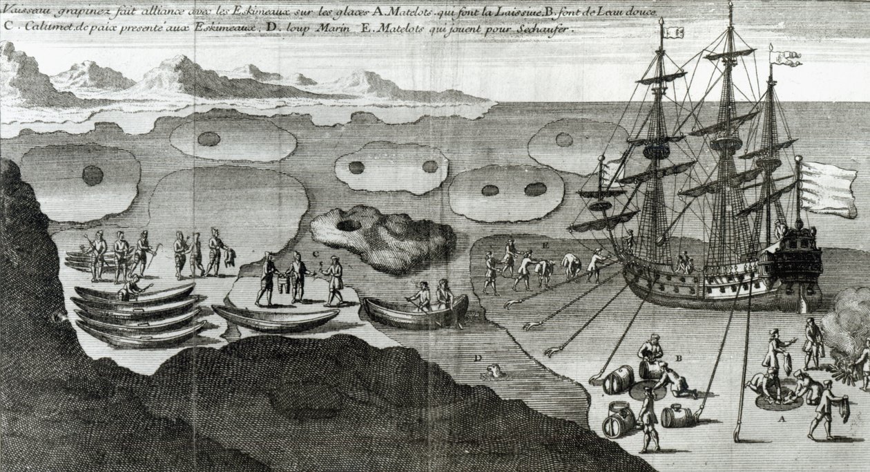 Statek zawierający przymierze z Eskimosami, z "Histoire de l