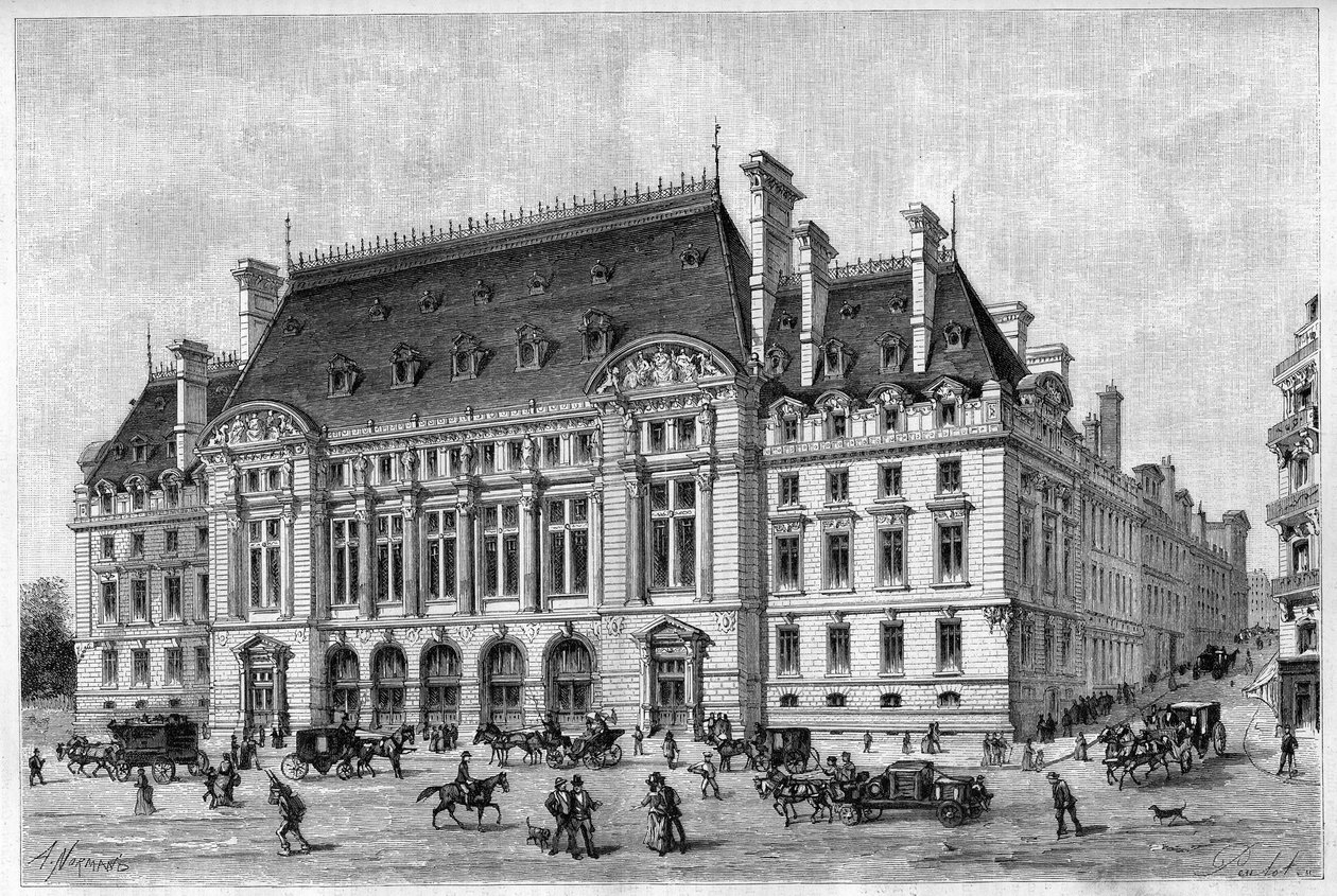 Sorbona została odnowiona w 1887 roku, od rue des Ecoles. autorstwa French School