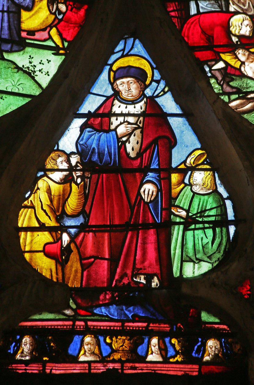 Okno St Louis: St Louis dokonujący dobrych uczynków autorstwa French School
