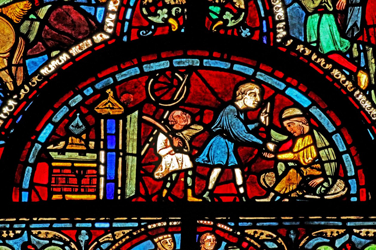 Okno św. Lubina: darczyńcy - winiarze (w45) autorstwa French School