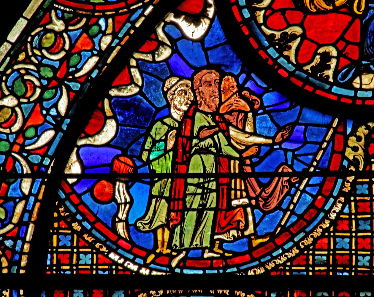 Okno św. Lubina: egzorcyzmuje dom w pobliżu Chartres. (w45) autorstwa French School
