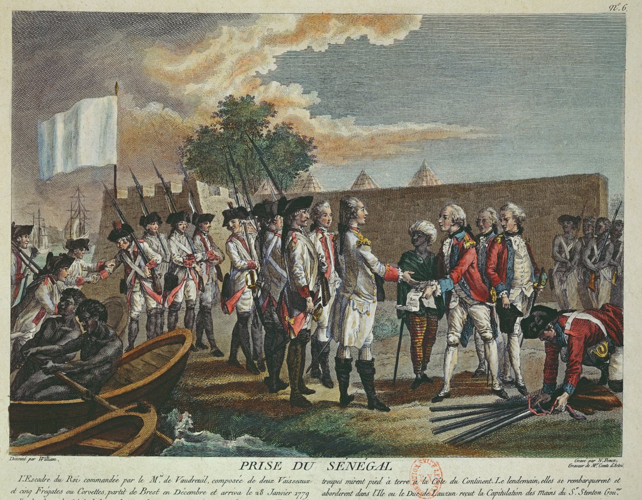 Zdobycie Senegalu przez Francuzów w 1779 podczas amerykańskiej wojny o niepodległość, 1779 autorstwa French School
