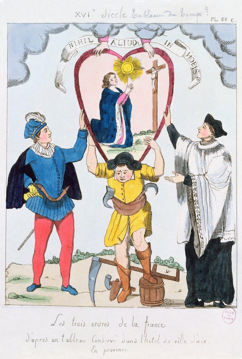 Trzy Ordery Francji, 1789 (kolor grawerowany) autorstwa French School