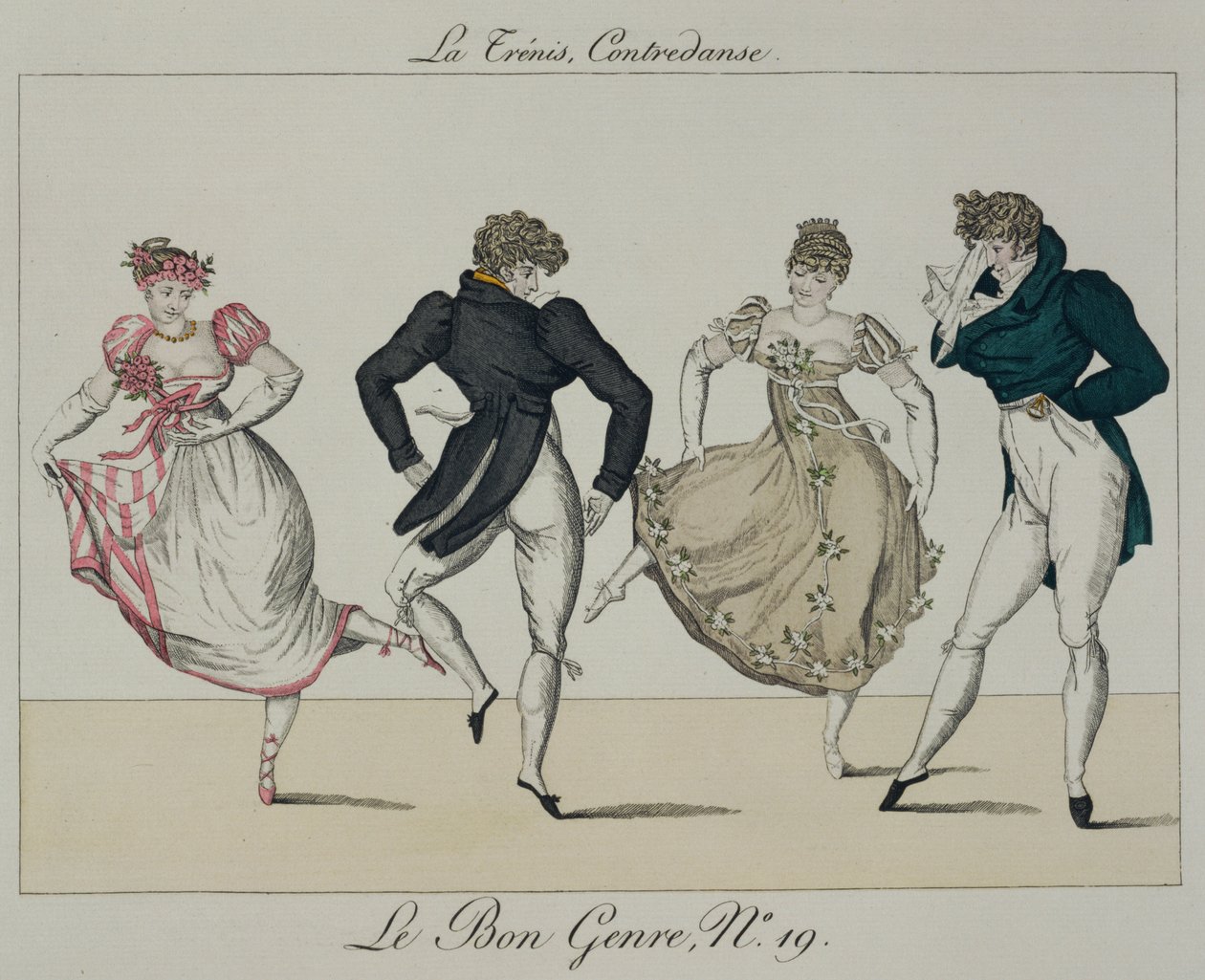 Trenis Quadrille, płyta 19 z gatunku Le Bon, 1805 autorstwa French School