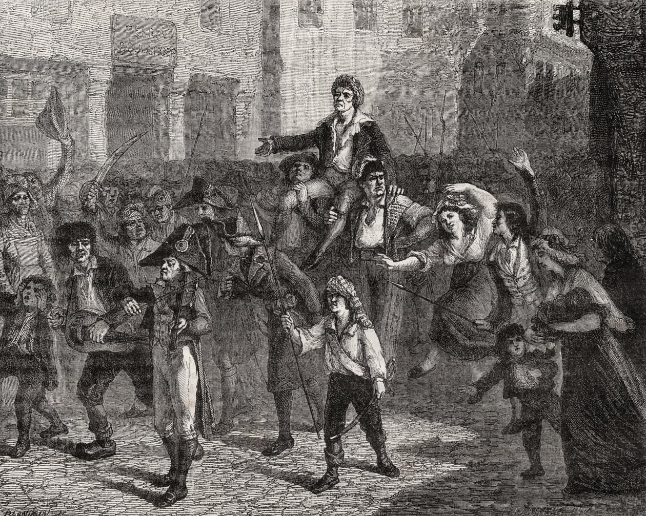 Triumf Marata, 24 kwietnia 1793, z „Histoire de la Revolution Francaise” Louisa Blanca (1811-82) autorstwa French School
