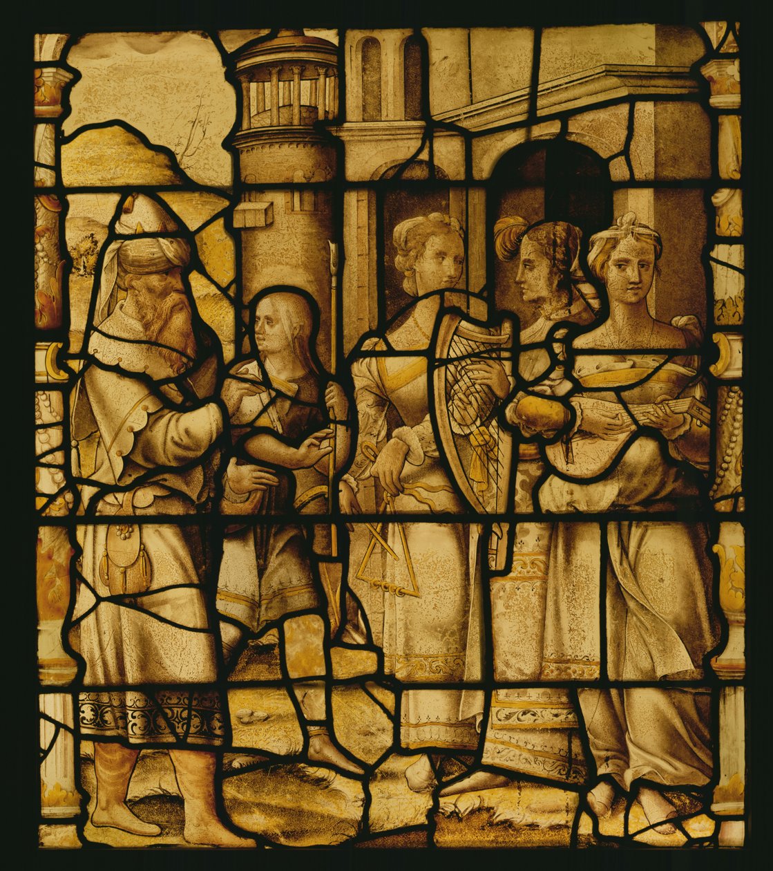 Triumfalny powrót Dawida z Notre-Dame du Val, Provins autorstwa French School