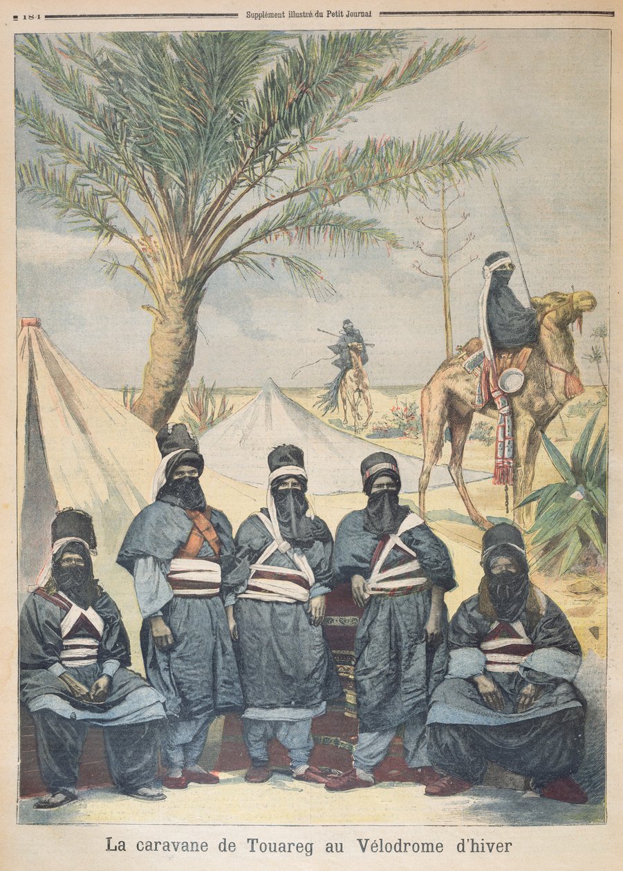 Karawana Tuaregów na zimowym welodromie, ilustracja z Le Petit Journal, 4 czerwca 1894 r. autorstwa French School