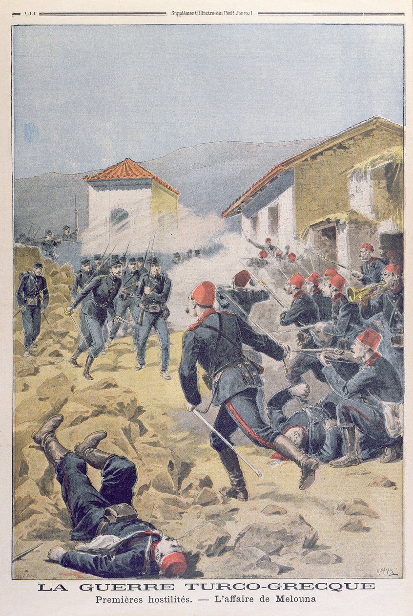 Wojna turko-grecka, z Le Petit Journal, maj 1897 autorstwa French School