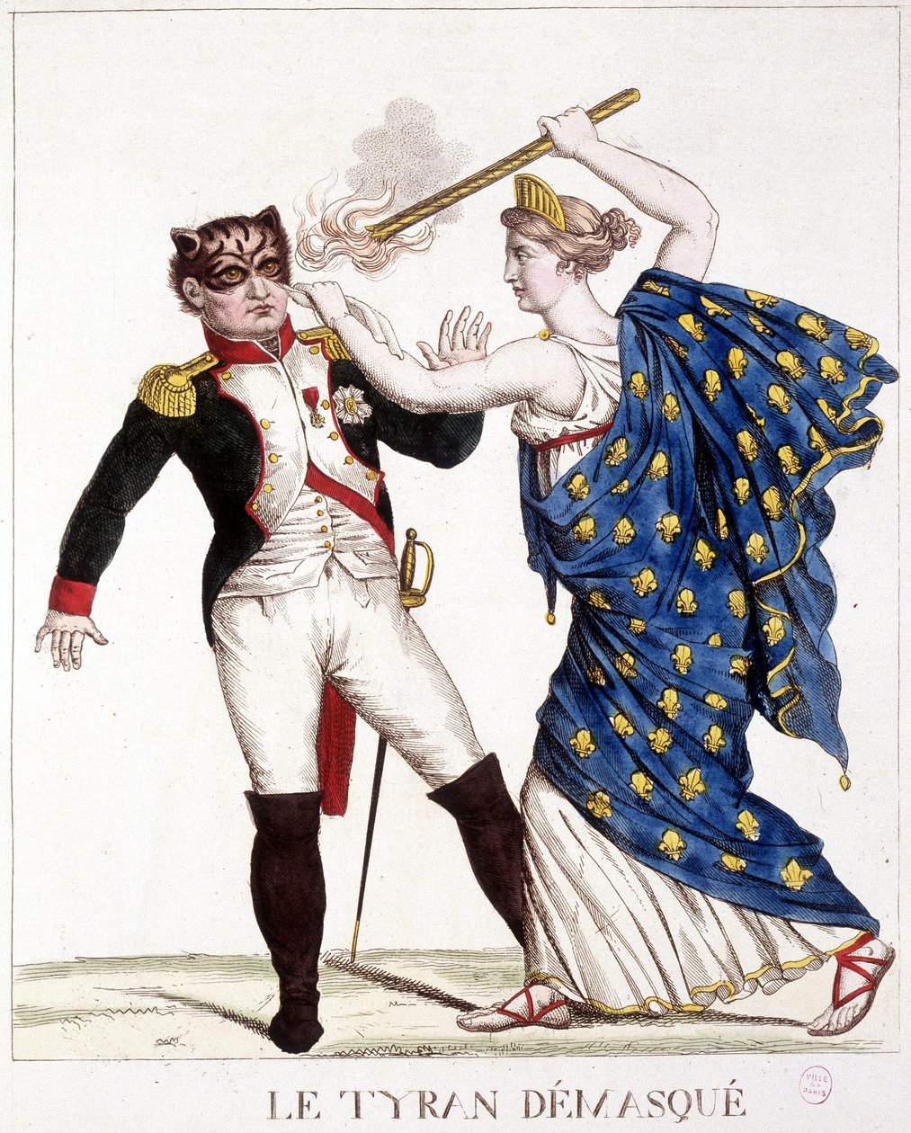 Tyran bez masek - w „”Napoleon I, karykatury, kolekcja atrap”, ok. 1930 r. 1814. autorstwa French School