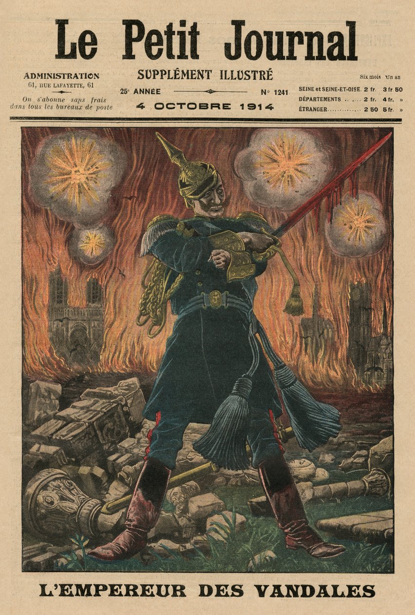 Cesarz Wandalów, ilustracja na okładce z „Le Petit Journal”, dodatek illustre, 4 października 1914 autorstwa French School
