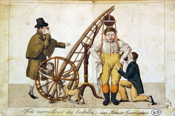 „Wspaniałe efekty szelek”, ok. 1790 (kolor lito) autorstwa French School