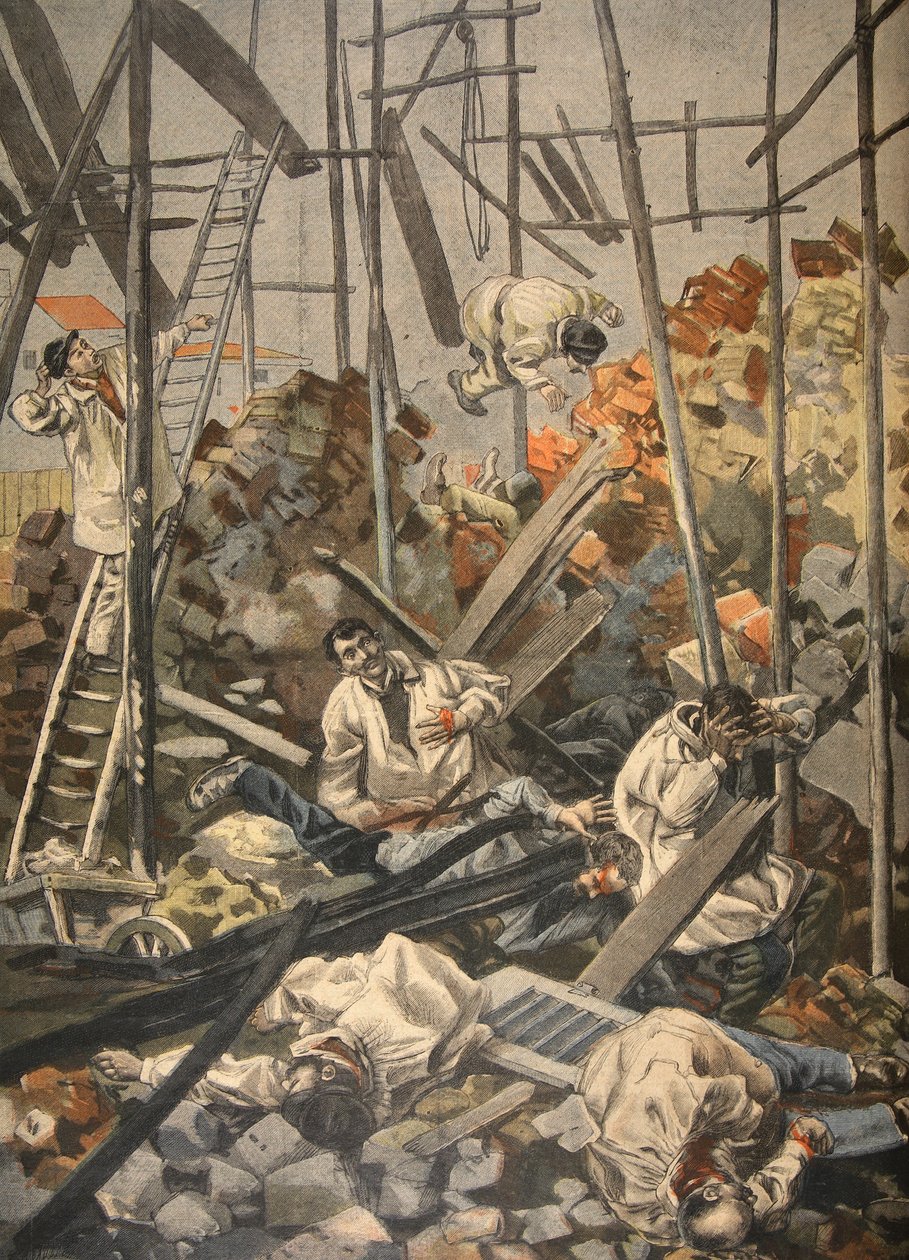 Wypadek w Chesnay, ilustracja z Le Petit Journal: Supplement illustre, 1898 autorstwa French School
