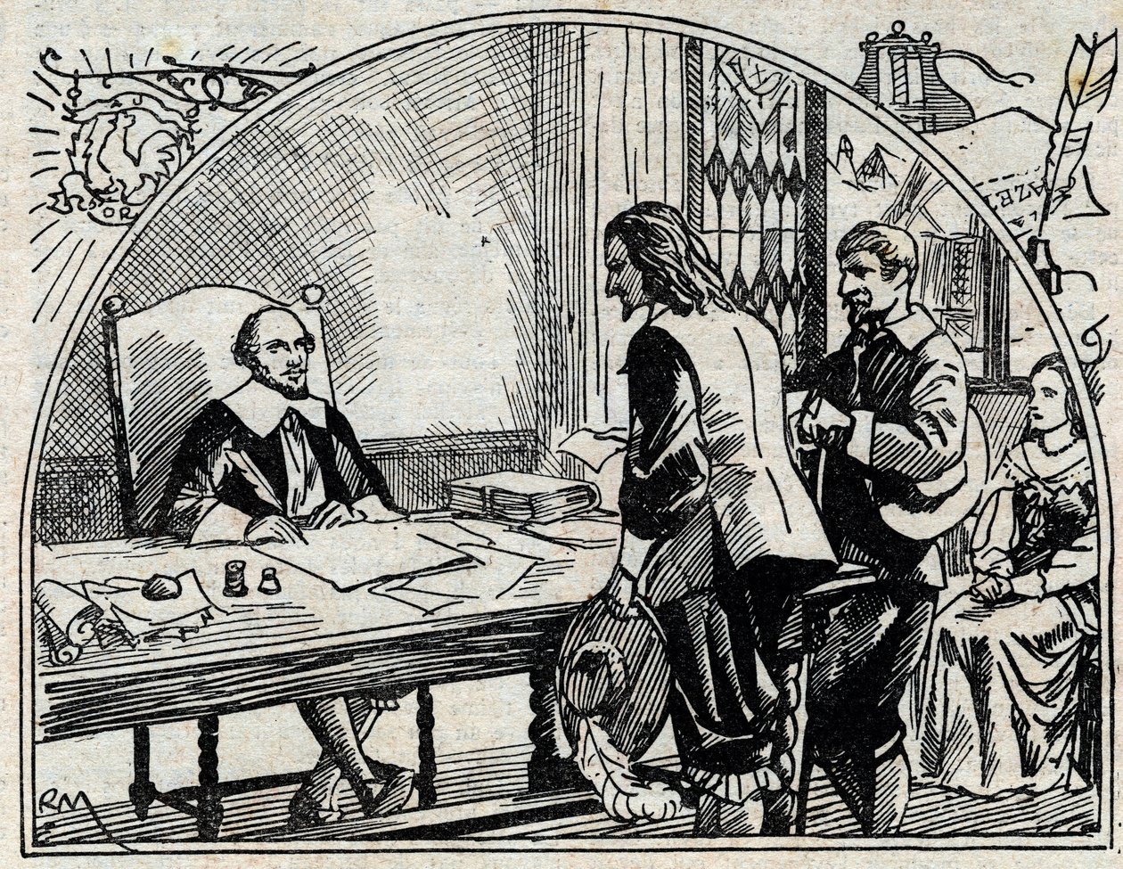 Biuro adresowe Teofrasty Renaudota (1586-1653), francuskiego lekarza i dziennikarza, założyciela Gazette de France. Anonimowy grawer z 1930 roku. autorstwa French School