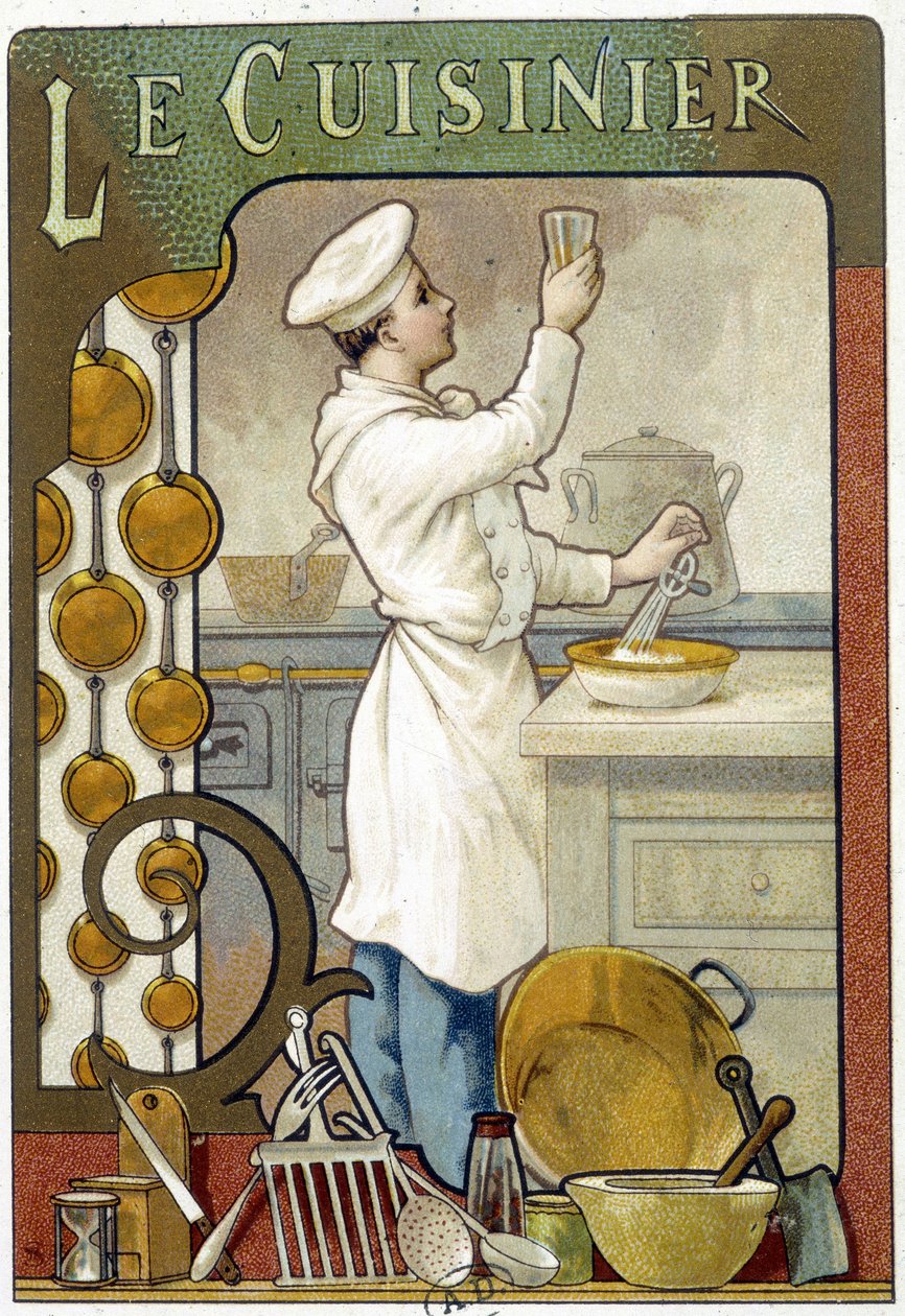 Kucharz - Chromolitografia 1900 autorstwa French School