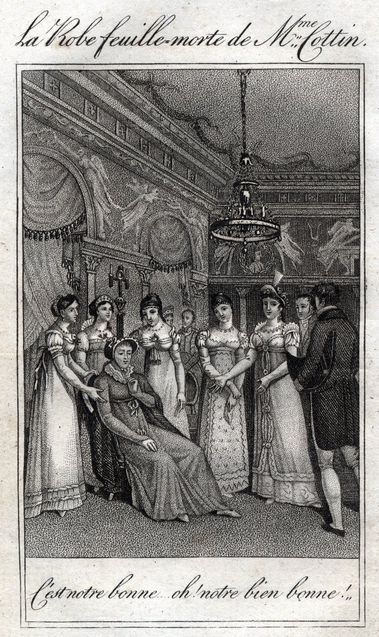 Suknia z martwych liści Madame Cottin (Sophie Cottin Rostand) (1770-1807) francuskiej pisarki. autorstwa French School
