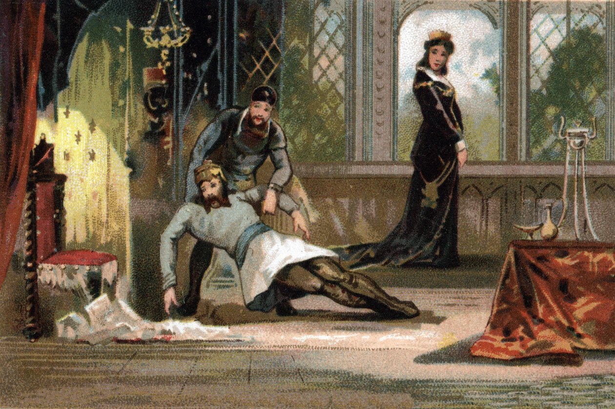Śmierć Ludwika V powiedział Faineant (ok. 967-987), król Francji od 986 do 987. Według obrazu został otruty przez swoją żonę Adelajdę d
