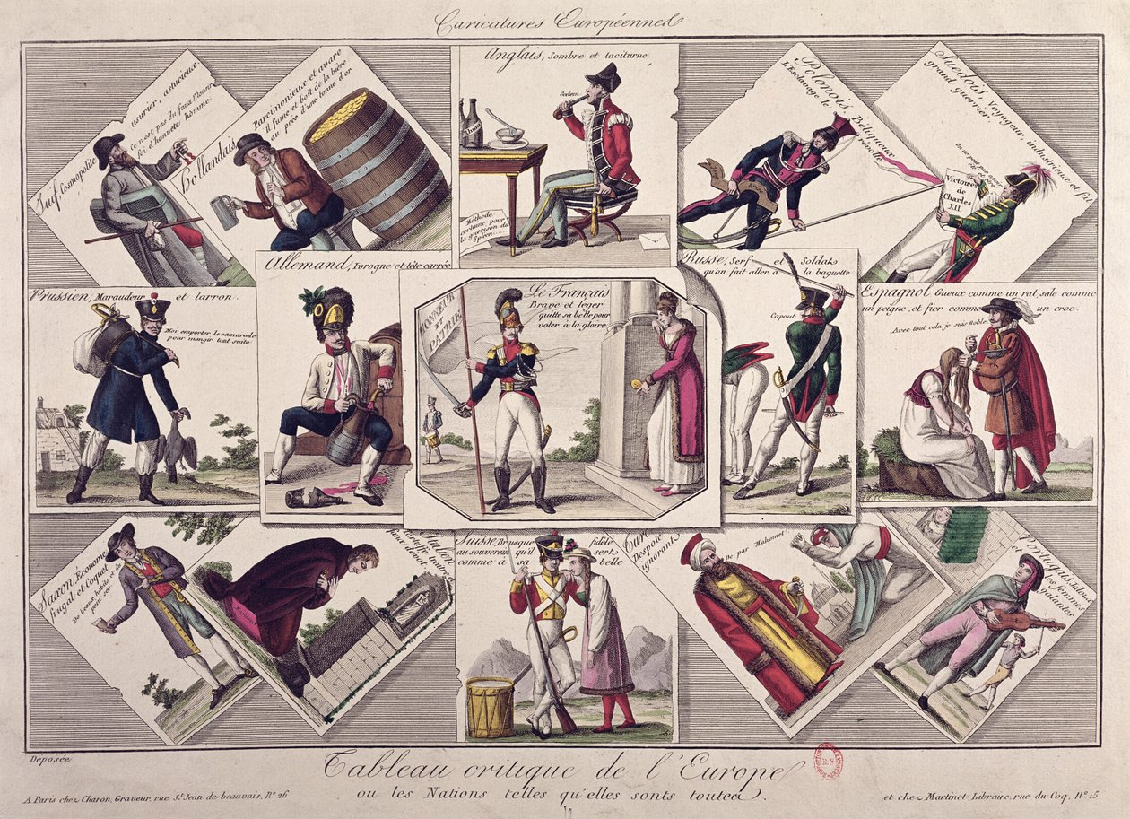 Różne narody Europy, ok.1810 autorstwa French School