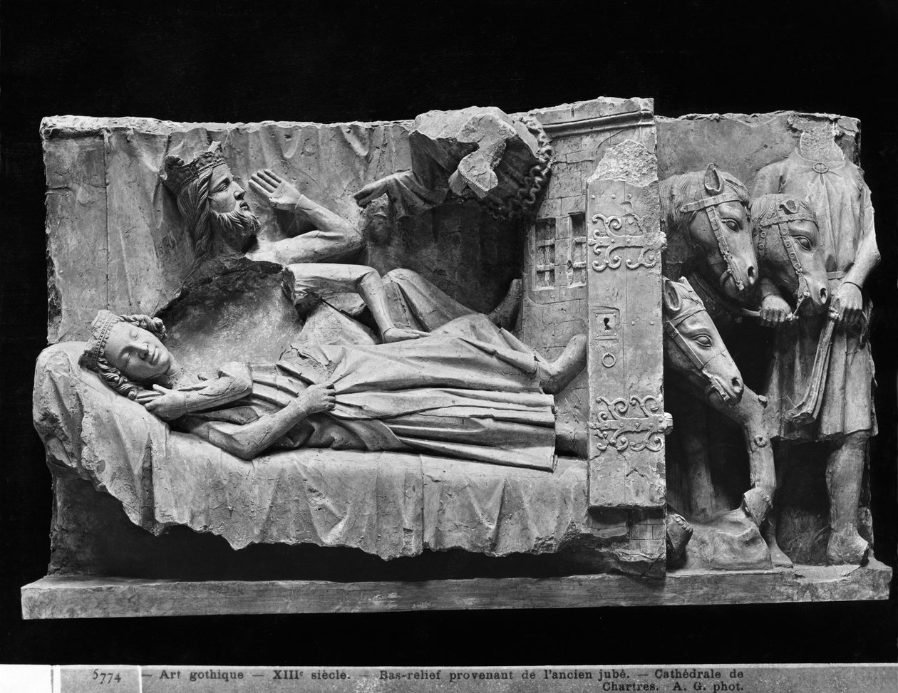 Sen Trzech Króli z katedry w Chartres (odlew gipsowy z kamienia) autorstwa French School