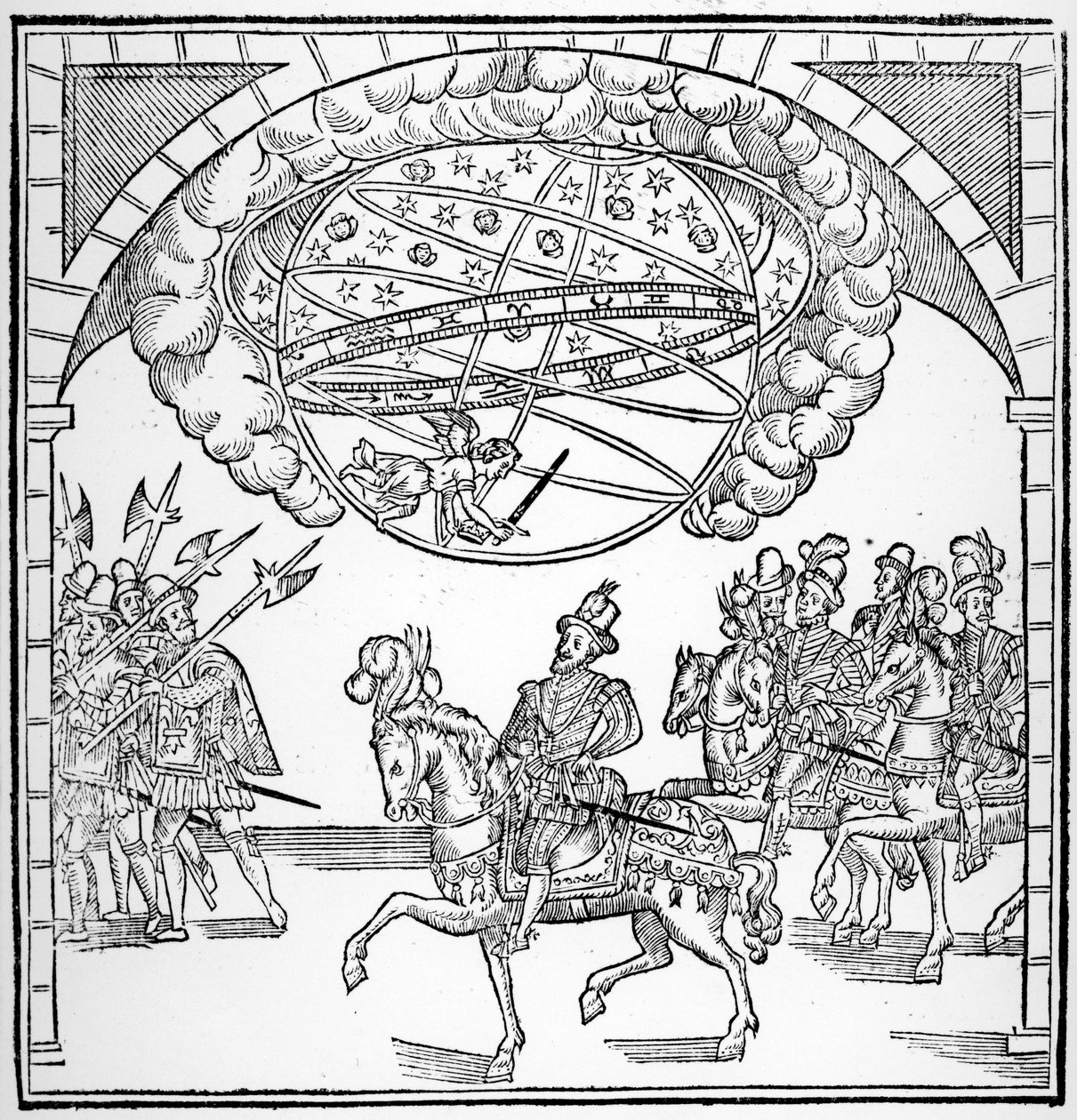 Wjazd Henryka IV do Rouen, ilustracja z „Discours de la Ioyeuse et triomphante entree de Henry IIII faicte en sa ville de Rouen”, wydanej w 1599 r. autorstwa French School