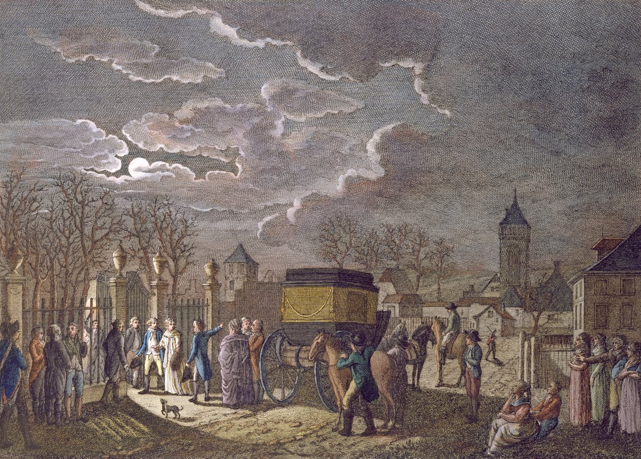 Wymiana w dniu 26 grudnia 1795 r. Madame Royale w Bazylei na 6 jeńców francuskich wziętych do niewoli przez Austriaków autorstwa French School
