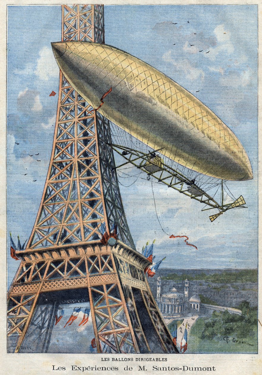 Doświadczenia w sterowcu balonowym Pana Alberto Santos-Dumonta (Santos Dumont autorstwa French School