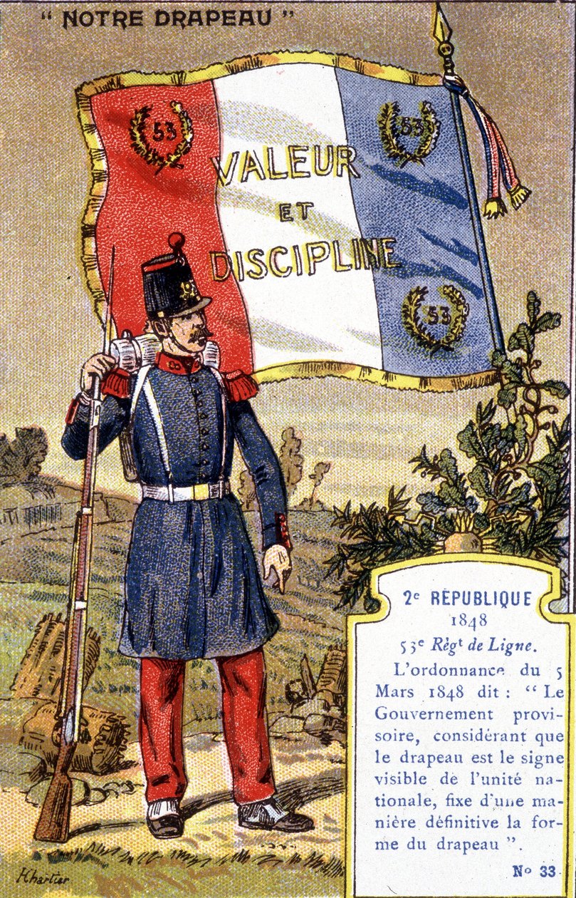 Flaga 53 Pułku Liniowego II Republiki autorstwa French School